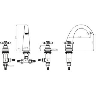 Смеситель для раковины Boheme Flora бронза 317-FL